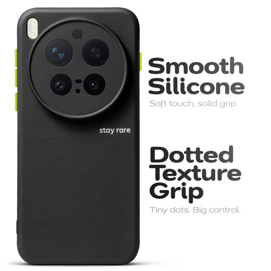 Premium Silicone Textured Case With Camera Protection & Inner Microfiber Lining Back Cover For Vivo X300 Pro 5G
