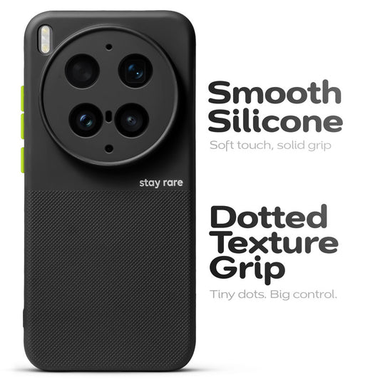 Premium Silicone Textured Case With Camera Protection & Inner Microfiber Lining Back Cover For Vivo X300 Ultra 5G