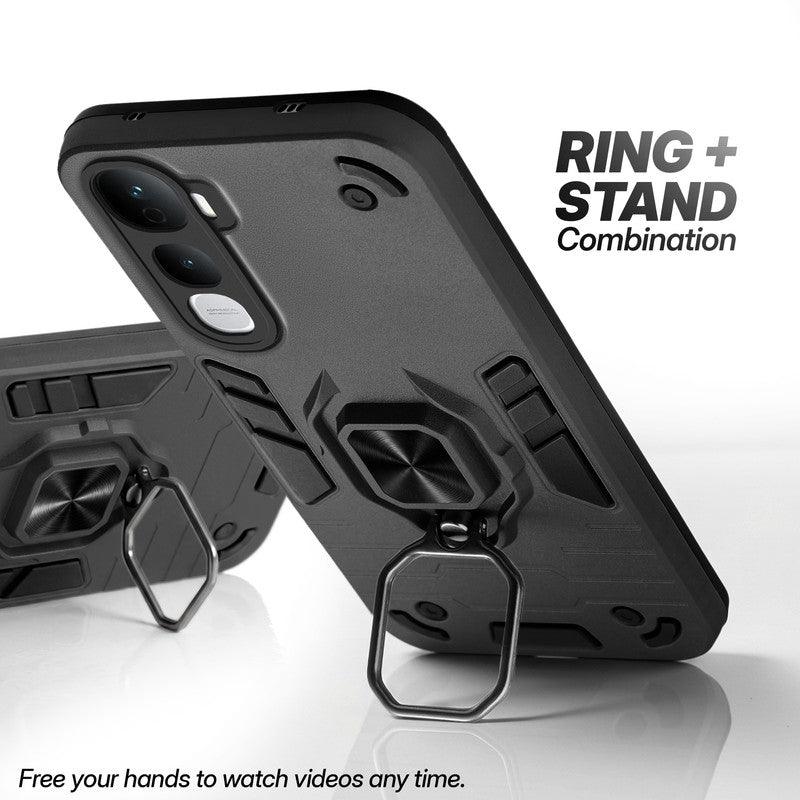 Vivo Y400 5G case with foldable ring stand for hands-free viewing in kickstand position
