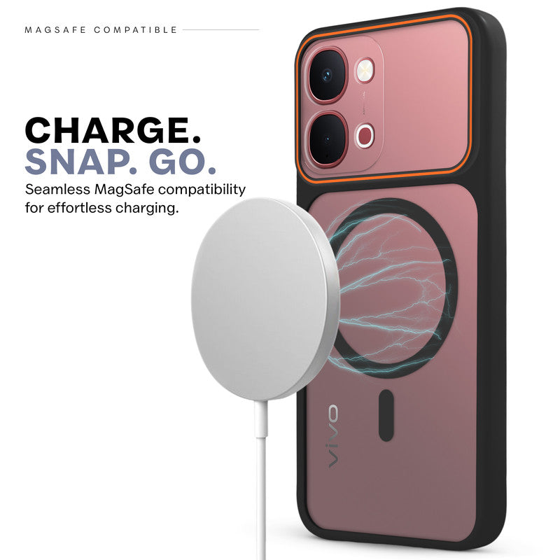 Premium Magnetic Case for Vivo Y51 Pro 5G with Frosted Back, Soft Silicone Edges & Raised Camera Protection