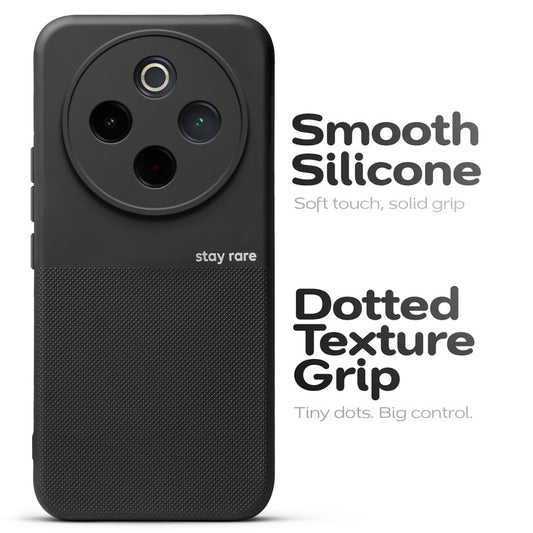 Matte Grip Silicone Case With Camera Protection & Microfiber Lining For iQOO Z10 5G