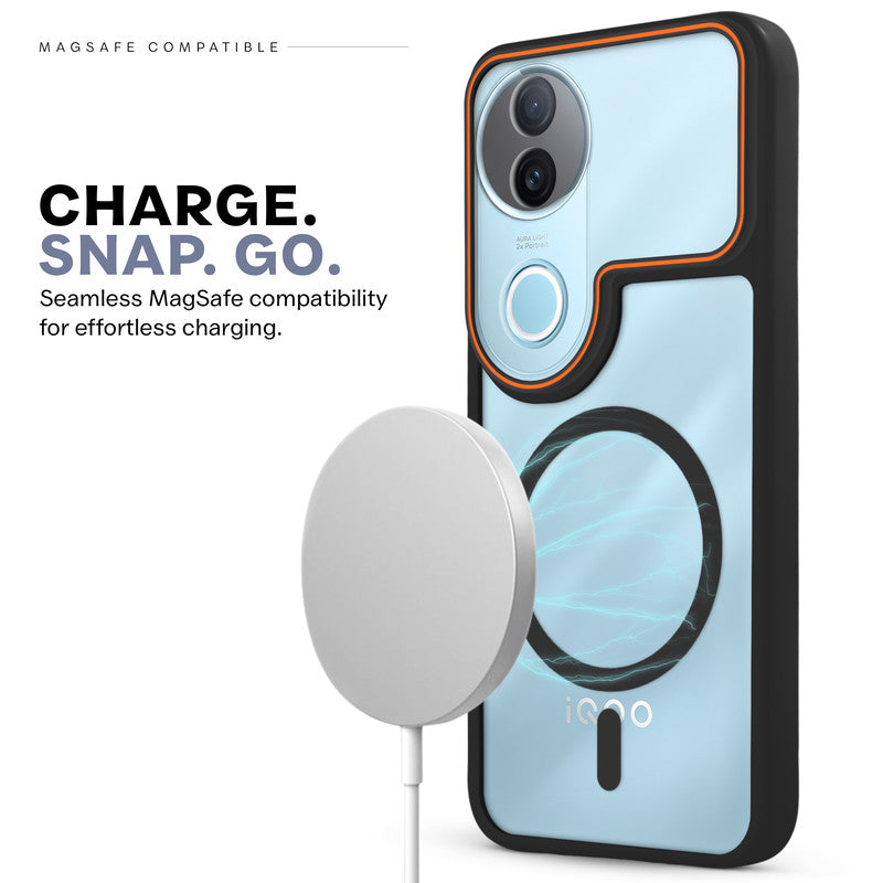 Premium Magnetic Case for iQOO Z10R 5G with Frosted Back, Soft Silicone Edges & Raised Camera Protection