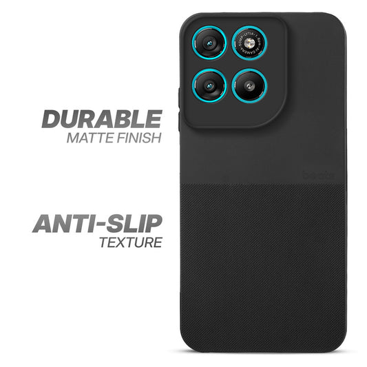 Durable Silicone Matte Back Cover with Textured Grip & Raised Camera Edges for Motorola G67 Power 5G