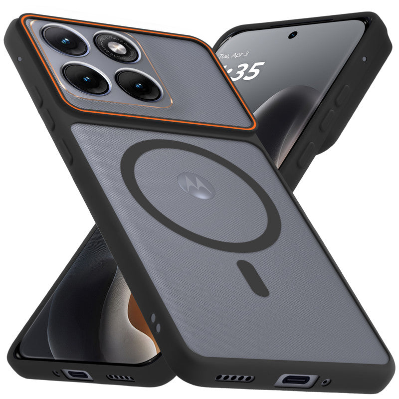 Premium Magnetic Case for Motorola Moto Edge 70 Fusion 5G with Frosted Back, Soft Silicone Edges & Raised Camera Protection