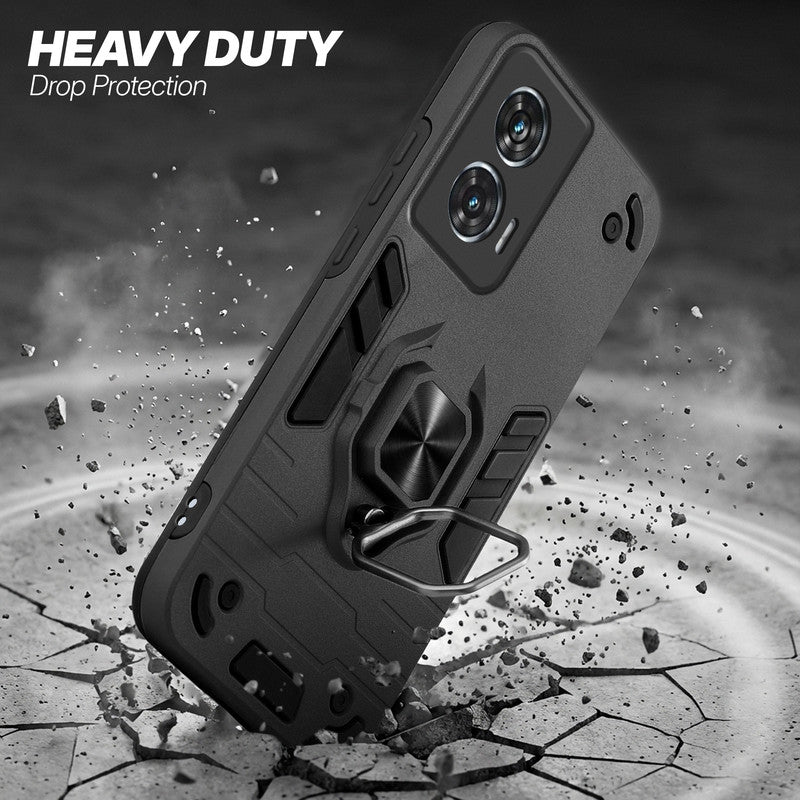 Motorola Moto G96 5G protective case illustrating impact drop protection with an impact-resistant frame.