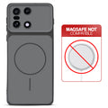 Dual tone silicone Black phone cover for OnePlus 15 5G showing wireless charging not supported notice