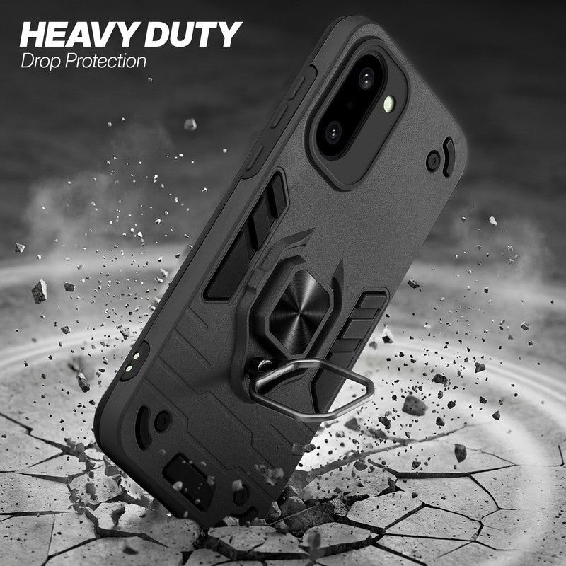 OnePlus 15R 5G protective case illustrating impact drop protection with an impact-resistant frame.