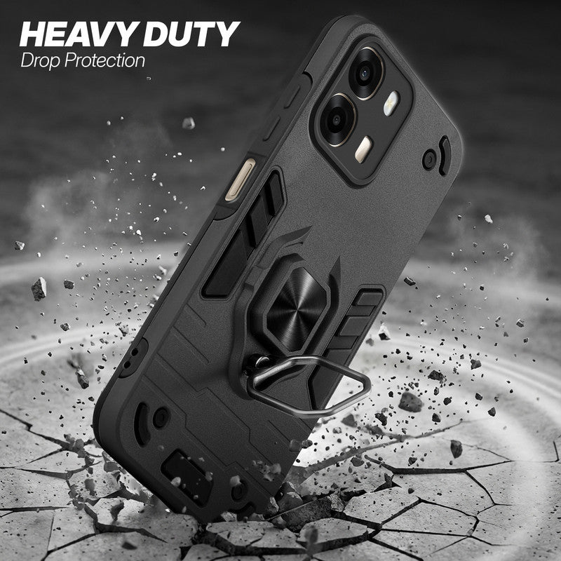 Oppo A6 Pro 5G protective case illustrating impact drop protection with an impact-resistant frame.