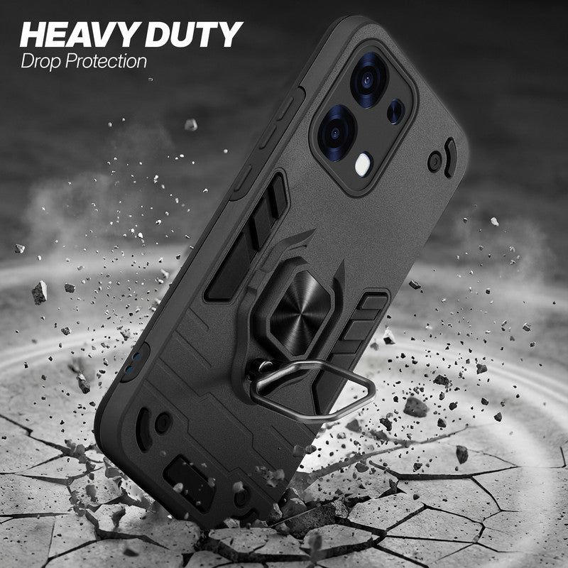 Oppo F31 5G protective case illustrating impact drop protection with an impact-resistant frame.