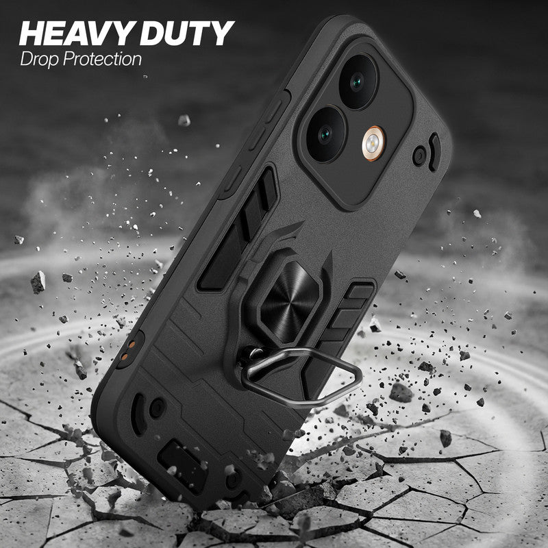 POCO X8 5G protective case illustrating impact drop protection with an impact-resistant frame.