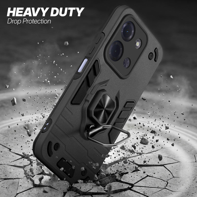 Poco C85 5G protective case illustrating impact drop protection with an impact-resistant frame.