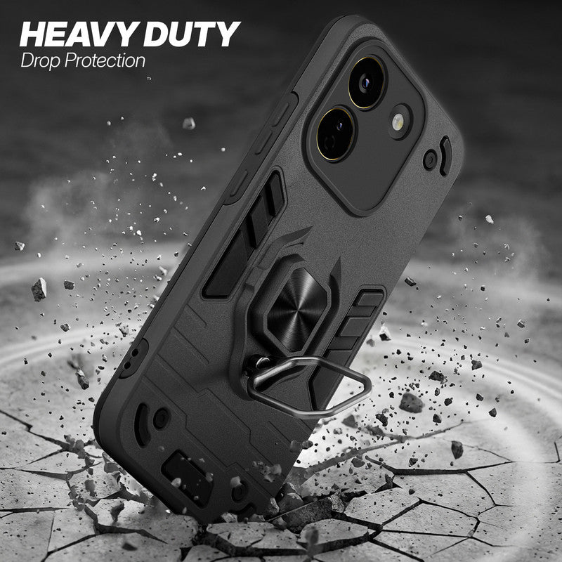 Poco X8 Power 5G protective case illustrating impact drop protection with an impact-resistant frame.