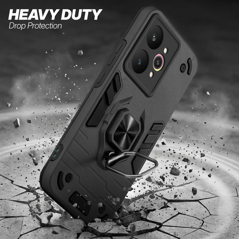 Realme 15 Pro 5G protective case illustrating impact drop protection with an impact-resistant frame.