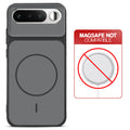 Black back cover for Realme 16 5G with printed ring pattern and message showing not compatible with MagSafe charging.