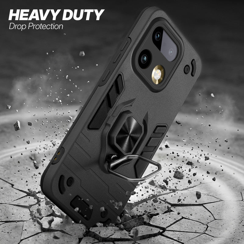 Realme 16 Pro Plus 5G protective case illustrating impact drop protection with an impact-resistant frame.