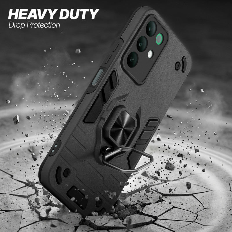 Realme C85 5G protective case illustrating impact drop protection with an impact-resistant frame.