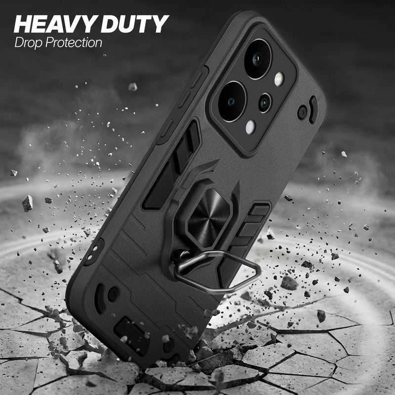 Realme P4 Power 5G protective case illustrating impact drop protection with an impact-resistant frame.