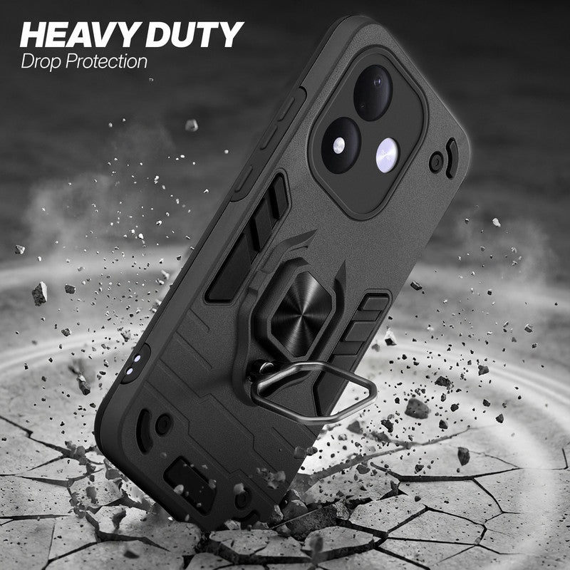Redmi Note 17 5G protective case illustrating impact drop protection with an impact-resistant frame.