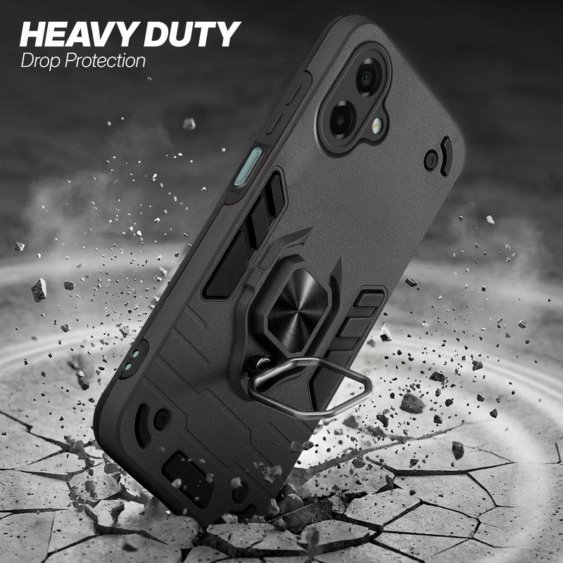 Samsung A07 5G protective case illustrating impact drop protection with an impact-resistant frame.