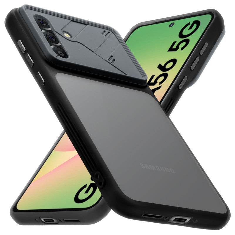 Premium Frosted Back Cover with Textured Camera Design & Metal-Look Buttons for Samsung A56 5G