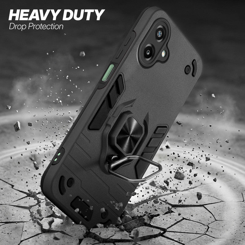 Samsung F70e 5G protective case illustrating impact drop protection with an impact-resistant frame.