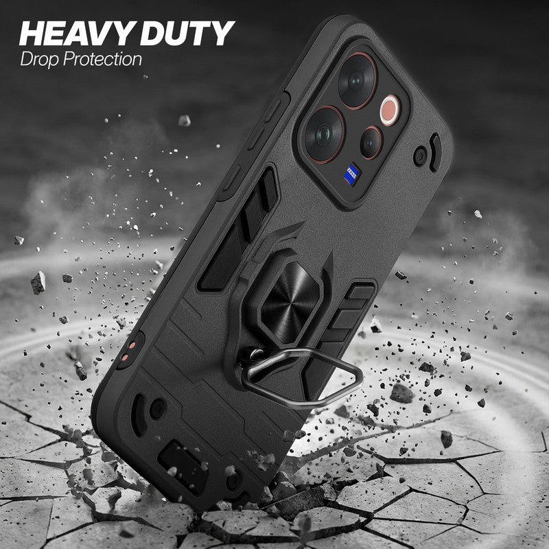 Vivo V70 5G protective case illustrating impact drop protection with an impact-resistant frame.