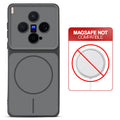 Dual tone silicone Black phone cover for Vivo X300 5G showing wireless charging not supported notice