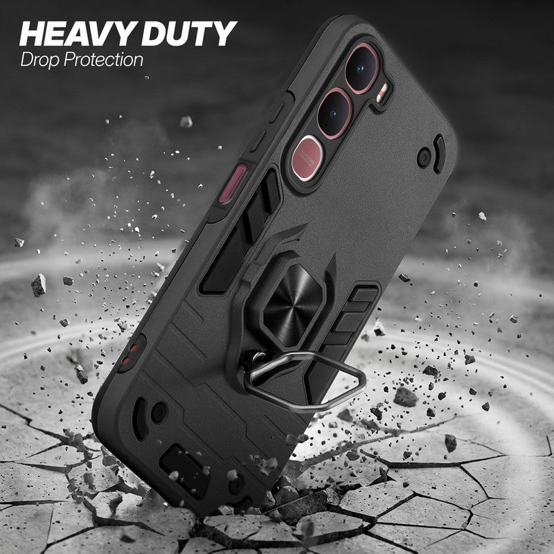 Vivo Y31 5G protective case illustrating impact drop protection with an impact-resistant frame.