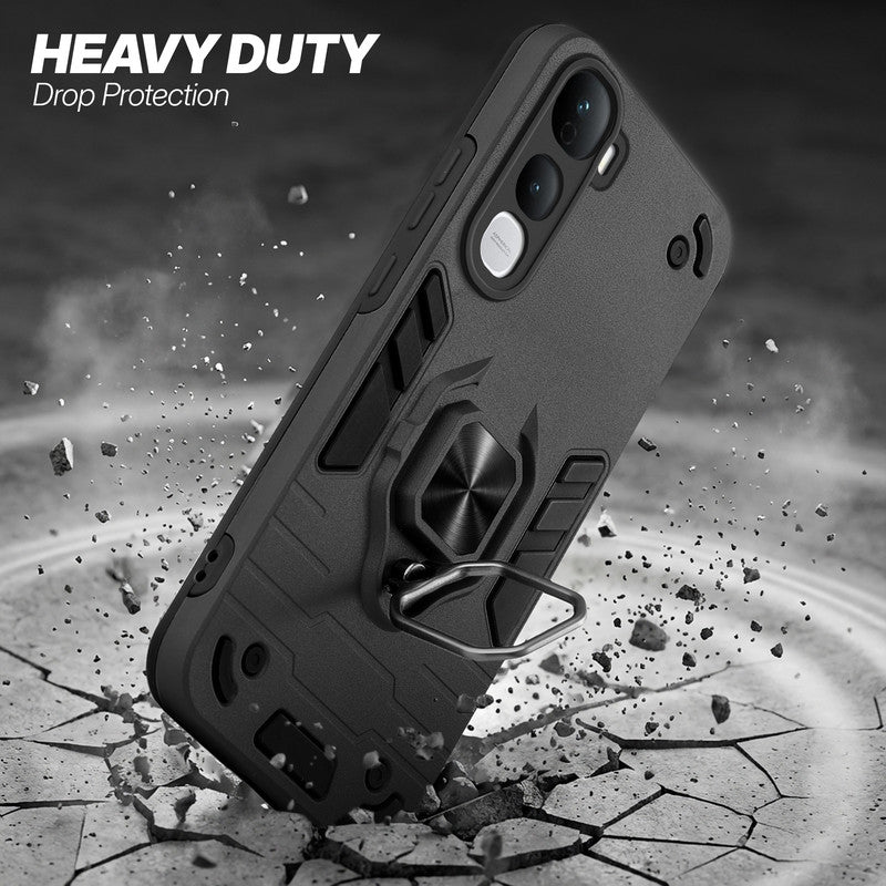 Vivo Y400 5G protective case illustrating impact drop protection with an impact-resistant frame.