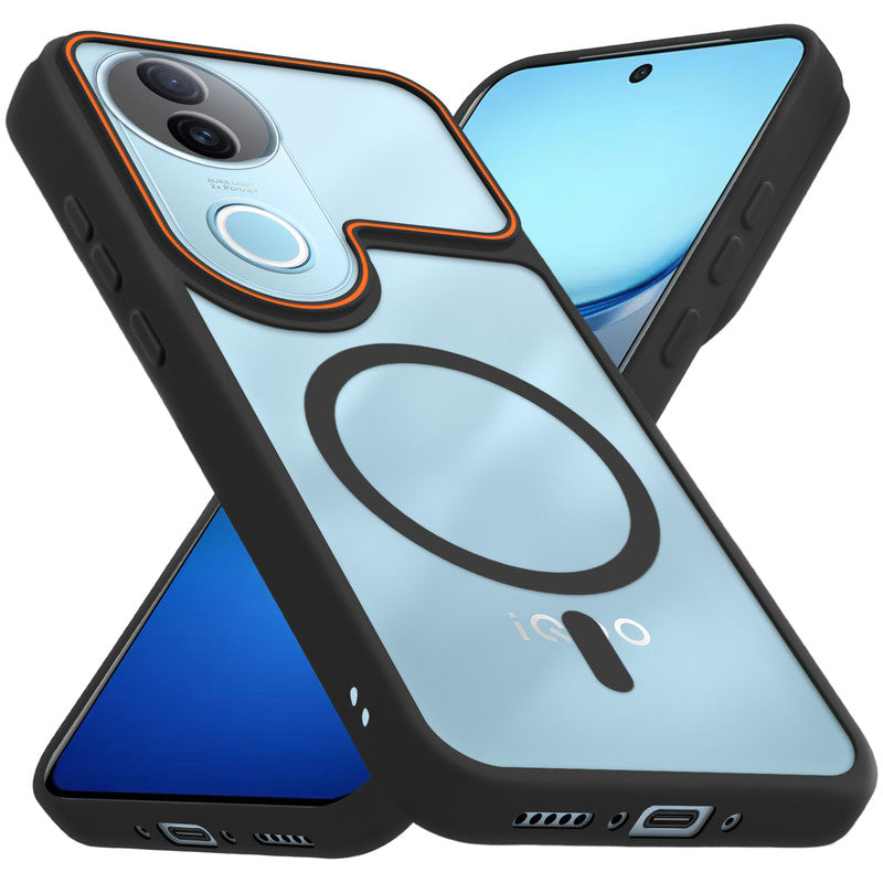 Premium Magnetic Case for iQOO Z10R 5G with Frosted Back, Soft Silicone Edges & Raised Camera Protection