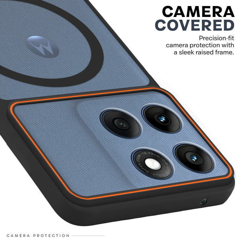 Premium Magnetic Case for Motorola Moto Edge 60 Fusion 5G with Frosted Back, Soft Silicone Edges & Raised Camera Protection