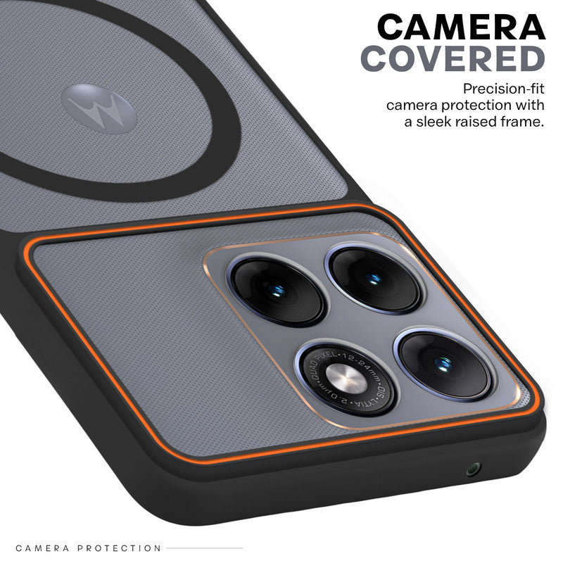 Premium Magnetic Case for Motorola Moto Edge 70 Fusion 5G with Frosted Back, Soft Silicone Edges & Raised Camera Protection