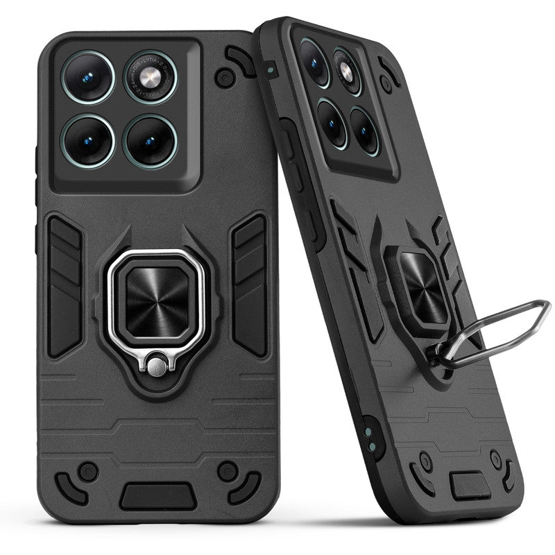 Back view of Motorola Moto Edge 70 Fusion 5G case highlighting the built-in rotating metal ring holder