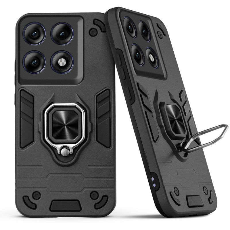 Back view of Motorola Moto Edge 70 Pro 5G case highlighting the built-in rotating metal ring holder