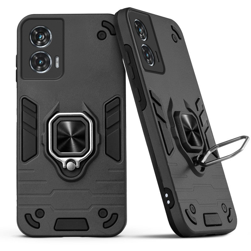 Back view of Motorola Moto G96 5G case highlighting the built-in rotating metal ring holder