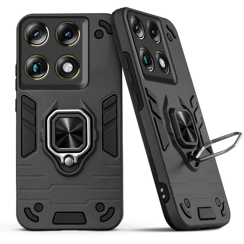 Back view of otorola Signature case highlighting the built-in rotating metal ring holder