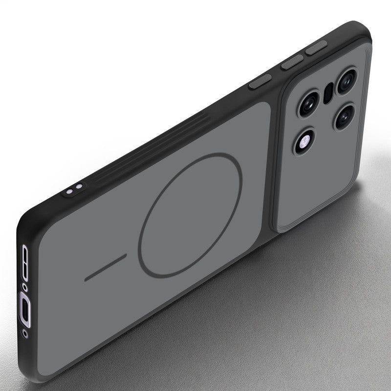 Slim silicone Black phone case for OnePlus 15 5G side angle view showing grip texture and precise cutouts