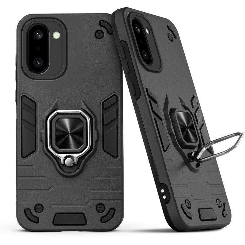 Back view of OnePlus 15R 5G case highlighting the built-in rotating metal ring holder