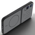 Angled view of Black mobile case for OnePlus Nord CE 4 Lite 5G with proper charging port cutout, speaker holes and strong corner protection.