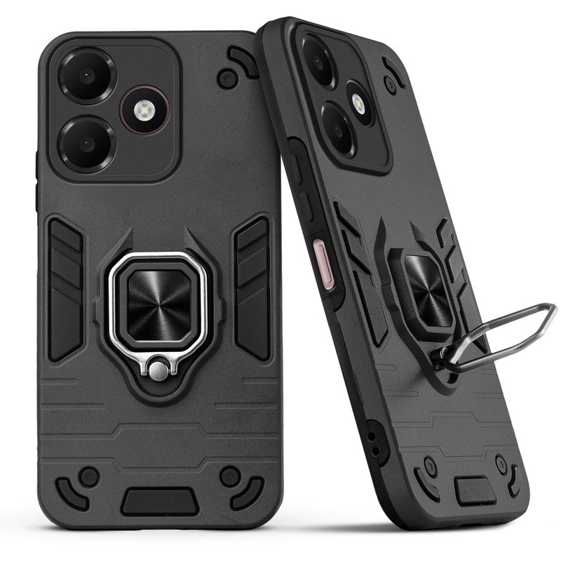 Back view of Oppo A6C 4G case highlighting the built-in rotating metal ring holder