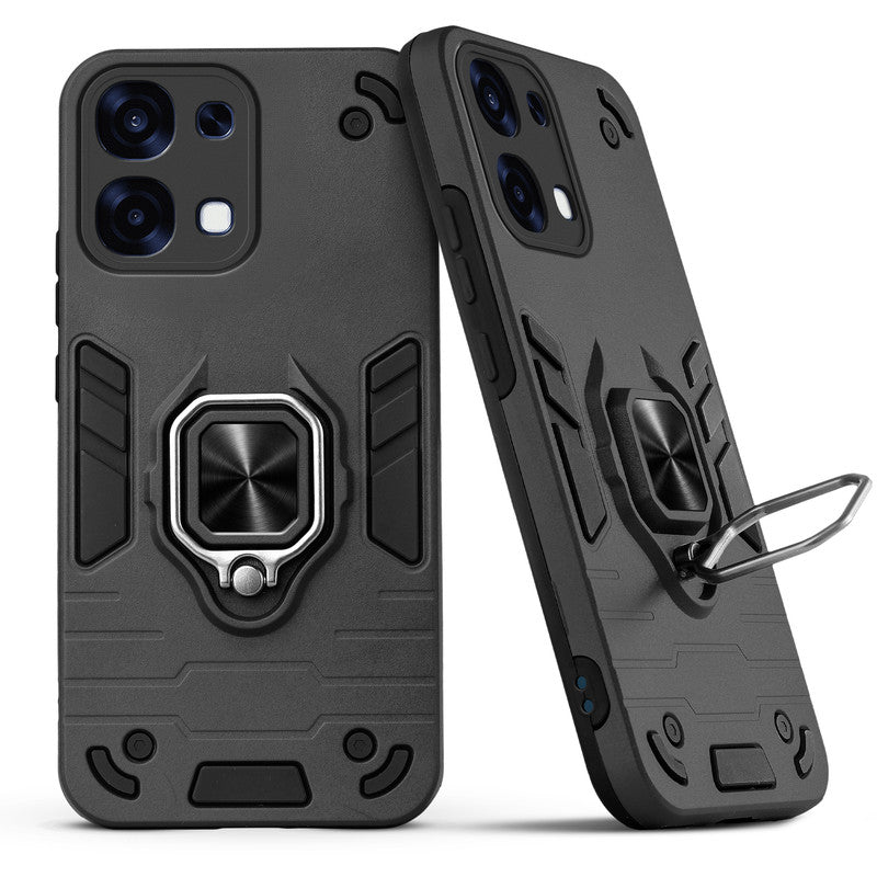 Back view of Oppo F31 5G case highlighting the built-in rotating metal ring holder