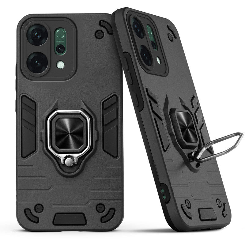 Back view of Oppo Reno 14 5G case highlighting the built-in rotating metal ring holder
