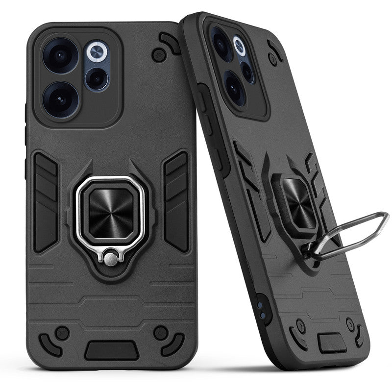 Back view of Oppo Reno 15C 5G case highlighting the built-in rotating metal ring holder