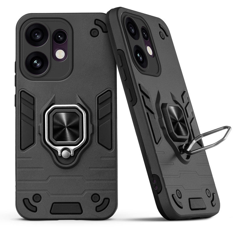 Back view of Oppo Reno 16 5G case highlighting the built-in rotating metal ring holder