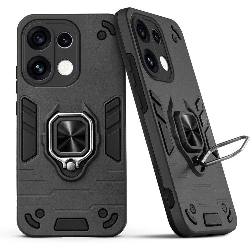 Back view of Oppo Reno 16 Pro 5G case highlighting the built-in rotating metal ring holder