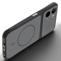 Angled view of Black mobile case for Poco C85x 5G with proper charging port cutout, speaker holes and strong corner protection.