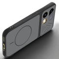 Angled view of Black mobile case for Realme 16 Pro 5G with proper charging port cutout, speaker holes and strong corner protection.