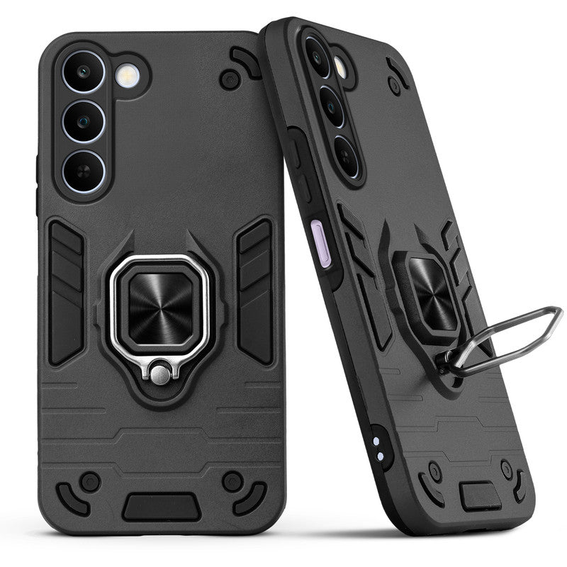 Back view of Realme C83 5G case highlighting the built-in rotating metal ring holder