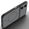 Angled view of Black mobile case for Redmi 15A 5G with proper charging port cutout, speaker holes and strong corner protection.