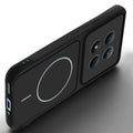 Angled view of Black mobile case for Redmi Note 15 Pro 5G with proper charging port cutout, speaker holes and strong corner protection.